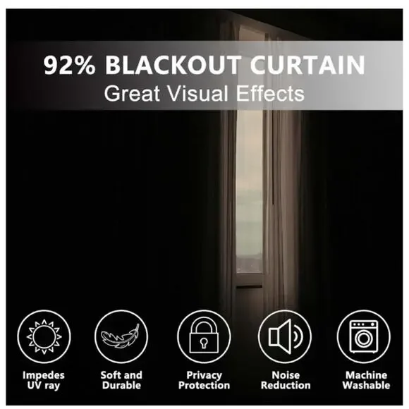 Baocicco Black and Gold Marble Window Curtains for Bedroom Living Room - Art Flu - Picture 6 of 6